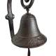 Cloche Oiseaux Carillon Murale en Fonte Patinée Marron Décoration de Jardin 9,5x15x23cm