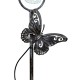 Pluviomètre à Piquer Tuteur Plante Décoration de Jardin Motif Papillon en Fer Patiné et Tube en Verre 6,5x15,5x107cm