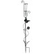 Pluviomètre à Piquer Tuteur Plante Décoration de Jardin Motif Papillon en Fer Patiné et Tube en Verre 6,5x15,5x107cm