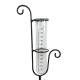Pluviomètre à Piquer Tuteur Plante Décoration de Jardin Motif Colibri en Fer Patiné et Tube en Verre 6,5x15,5x107cm