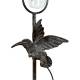 Pluviomètre à Piquer Tuteur Plante Décoration de Jardin Motif Colibri en Fer Patiné et Tube en Verre 6,5x15,5x107cm