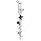 Pluviomètre à Piquer Tuteur Plante Décoration de Jardin Motif Colibri en Fer Patiné et Tube en Verre 6,5x15,5x107cm
