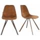 Lot de 2 Chaises Velours Franky Cognac Dutchbone Vintage Tendance Sièges de Table 46x56x83cm