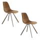 Lot de 2 Chaises Velours Franky Cognac Dutchbone Vintage Tendance Sièges de Table 46x56x83cm