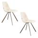 Lot de 2 Chaises Velours Franky Beige Dutchbone Vintage Tendance Sièges de Table 46x56x83cm