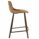 Lot de 2 Chaises de Bar Franky Velours Cognac Dutchbone Vintage Tendance Sièges Haut 45x52x91cm