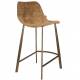 Lot de 2 Chaises de Bar Franky Velours Cognac Dutchbone Vintage Tendance Sièges Haut 45x52x91cm