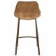 Lot de 2 Chaises de Bar Franky Velours Cognac Dutchbone Vintage Tendance Sièges Haut 45x52x91cm