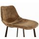 Lot de 2 Chaises de Bar Franky Velours Cognac Dutchbone Vintage Tendance Sièges Haut 45x52x91cm