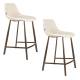 Lot de 2 Chaises de Bar Franky Velours Beige Dutchbone Vintage Tendance Sièges Haut 45x52x91cm