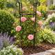 Extension pour Obélisque Rêves de Jardins Jardinière Porte Rosier Buis Topiaire en Fer Forgé 40x40x100cm