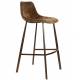Lot de 2 Chaises de Bar Franky Velours Cognac Dutchbone Vintage Tendance Sièges Haut 50x54x106cm