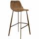 Lot de 2 Chaises de Bar Franky Velours Cognac Dutchbone Vintage Tendance Sièges Haut 50x54x106cm