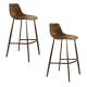 Lot de 2 Chaises de Bar Franky Velours Cognac Dutchbone Vintage Tendance Sièges Haut 50x54x106cm