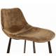 Lot de 2 Chaises de Bar Franky Velours Cognac Dutchbone Vintage Tendance Sièges Haut 50x54x106cm