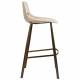 Lot de 2 Chaises de Bar Franky Velours Beige Dutchbone Vintage Tendance Sièges Haut 50x54x106cm