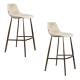 Lot de 2 Chaises de Bar Franky Velours Beige Dutchbone Vintage Tendance Sièges Haut 50x54x106cm