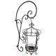 Lanterne en Acier Patiné Marron Bougeoir sur Crédence Applique Murale 23x39x64cm