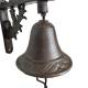 Cloche Chat en Fonte Patinée Marron Carillon Décoration Murale Extérieure 10x17x24cm