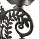 Cloche Oiseau Murale Carillon en Fonte Patinée Marron Décoration de Jardin Style Campagne 15,5x20x28cm