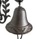 Cloche Oiseau Murale Carillon en Fonte Patinée Marron Décoration de Jardin Style Campagne 15,5x20x28cm