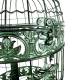 Cage décorative Ronde GM Volière en Acier Patiné Vert Décoration à Suspendre 25x25x51cm