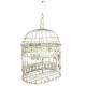 Cage Ovale PM Blanche Volière a Suspendre Finition Patinée Décoration Style Romantique 15x23x42cm