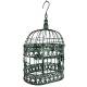 Cage Ovale PM Vert Antique Volière a Suspendre Finition Patinée Décoration Style Romantique 15x23x42cm