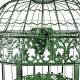 Cage Ovale GM Vert Antique Volière a Suspendre Finition Patinée Décoration Style Romantique 21x30x50cm