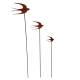 Hirondelle MM en Acier Oxydé Décoration de Jardin à Planter Silhouette d'Oiseau 0,5x19,5x85,5cm