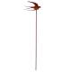 Hirondelle MM en Acier Oxydé Décoration de Jardin à Planter Silhouette d'Oiseau 0,5x19,5x85,5cm