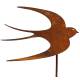 Hirondelle GM en Acier Oxydé Décoration de Jardin à Planter Silhouette d'Oiseau 0,5x23,5x107cm