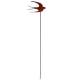 Hirondelle GM en Acier Oxydé Décoration de Jardin à Planter Silhouette d'Oiseau 0,5x23,5x107cm