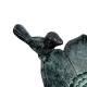 Bain Oiseau sur Pied Bénitier en Fonte Patinée Gris Grainetier Décoration de Jardin 14,5x14,5x16cm