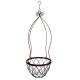 Suspension Florale en Acier Finition Oxydée Suspension pour Fleurs Panier Décoratif 40x40x90cm