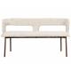 Banc Chelsea Woody Banquette en Bouleau et Tissu Chiné Bouclette Beige Mobilier Salle à Manger 51x79x148cm