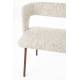 Banc Chelsea Woody Banquette en Bouleau et Tissu Chiné Bouclette Beige Mobilier Salle à Manger 51x79x148cm