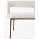 Banc Chelsea Woody Banquette en Bouleau et Tissu Chiné Bouclette Beige Mobilier Salle à Manger 51x79x148cm