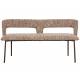 Banc Chelsea Woody Banquette en Bouleau et Tissu Chiné Bouclette Marron Mobilier Salle à Manger 51x79x148cm