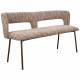 Banc Chelsea Woody Banquette en Bouleau et Tissu Chiné Bouclette Marron Mobilier Salle à Manger 51x79x148cm