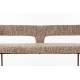 Banc Chelsea Woody Banquette en Bouleau et Tissu Chiné Bouclette Marron Mobilier Salle à Manger 51x79x148cm