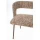 Banc Chelsea Woody Banquette en Bouleau et Tissu Chiné Bouclette Marron Mobilier Salle à Manger 51x79x148cm