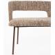Banc Chelsea Woody Banquette en Bouleau et Tissu Chiné Bouclette Marron Mobilier Salle à Manger 51x79x148cm