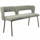 Banc Chelsea Woody Banquette en Bouleau et Tissu Chiné Bouclette Vert Mobilier Salle à Manger 51x79x148cm