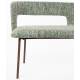Banc Chelsea Woody Banquette en Bouleau et Tissu Chiné Bouclette Vert Mobilier Salle à Manger 51x79x148cm