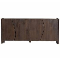 Buffet 4 Portes Sorrento Athezza Meuble de Rangement en Manguier Motifs Géométriques 40x75x170cm