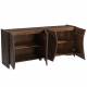 Buffet 4 Portes Sorrento Athezza Meuble de Rangement en Manguier Motifs Géométriques 40x75x170cm