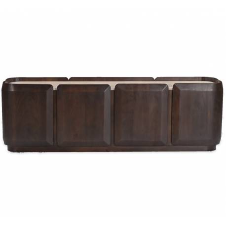 Meuble TV Palermo Athezza Enfilade en Manguier et Marbre Meuble 4 Portes 40x50x160cm