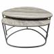 Duo de Tables Basses Alba Athezza Lot de Gigognes en Marbre et Acier Gris Mobilier Design 45x65x88cm