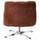Fauteuil Montclar Athezza Siège en Acier Chrome et Tissu Bordeaux Chiné Assise Pivotante Lounge Esprit Rétro 76x89x93cm